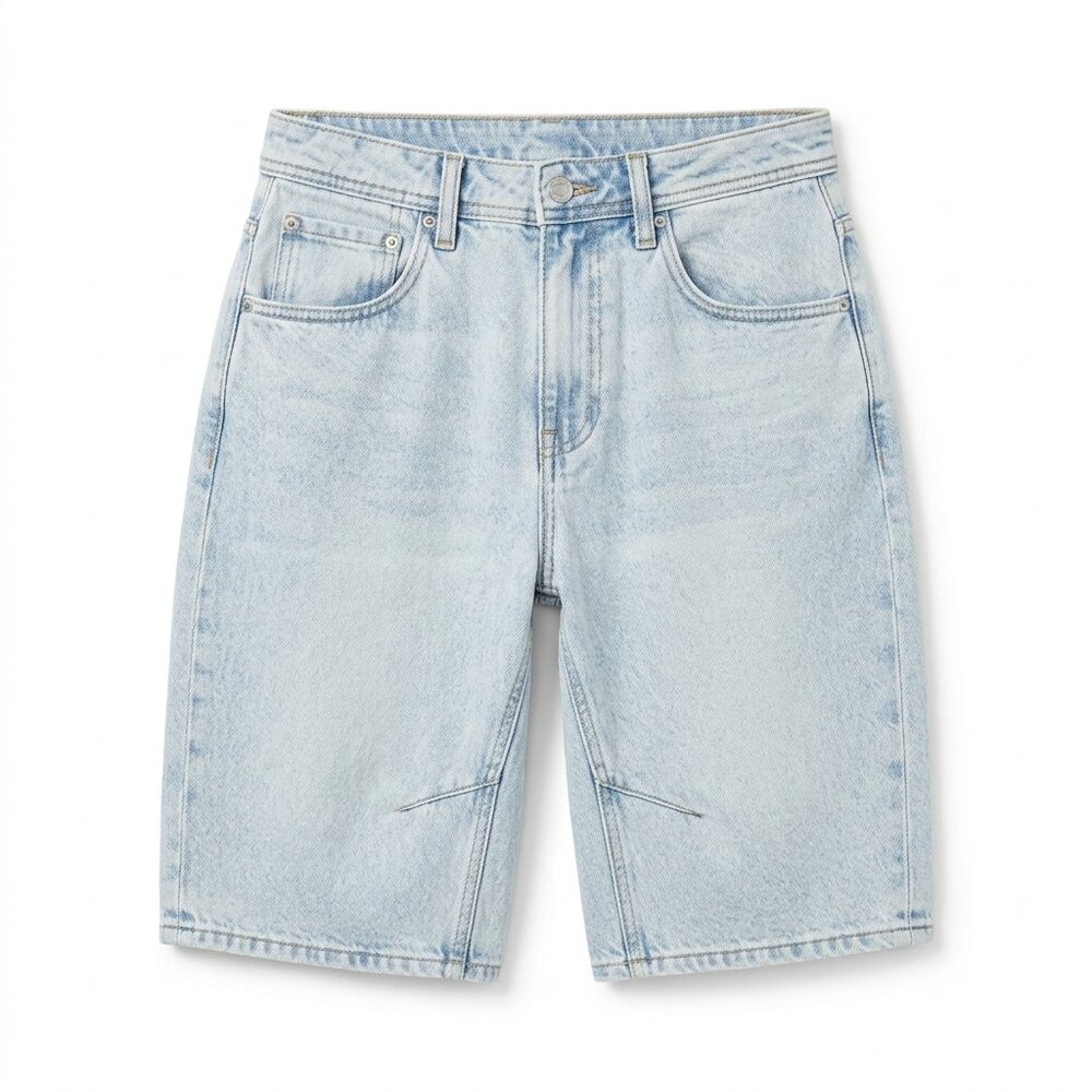 Rise Supply Co Womens High Rise Baggy Denim Shorts Jorts Light Wash 9 Streetwear